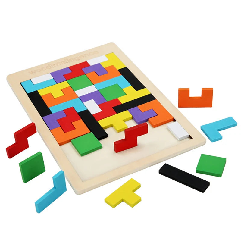 1 Set Wooden Blocks Puzzle Brain Teasers Toy