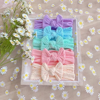 5Pcs/Set Baby Cute Headband Soft Elastic Bowknit