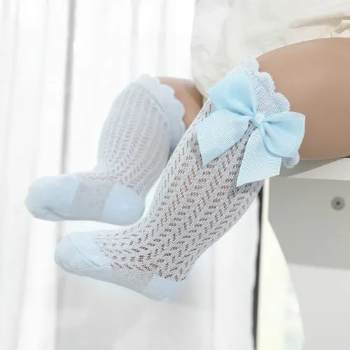 Toddler Baby Bow Cotton Summer Mesh Baby Knee Socks