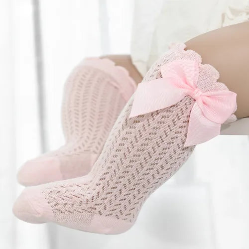 Toddler Baby Bow Cotton Summer Mesh Baby Knee Socks