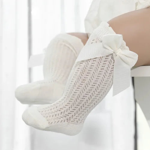 Toddler Baby Bow Cotton Summer Mesh Baby Knee Socks