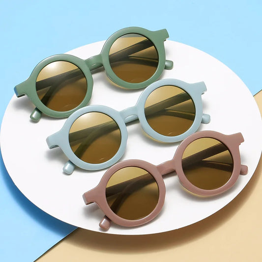 Round Frame Candy Colored Sunglasses