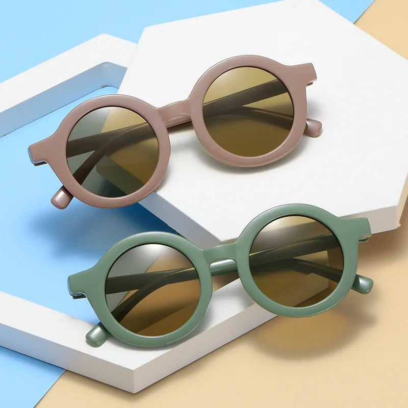 Round Frame Candy Colored Sunglasses