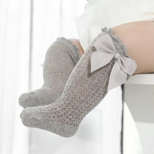 Toddler Baby Bow Cotton Summer Mesh Baby Knee Socks