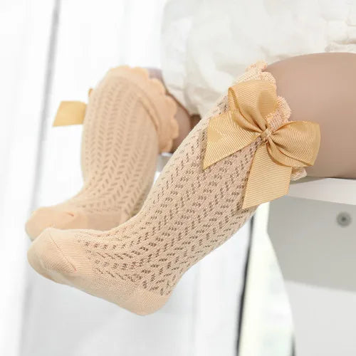 Toddler Baby Bow Cotton Summer Mesh Baby Knee Socks
