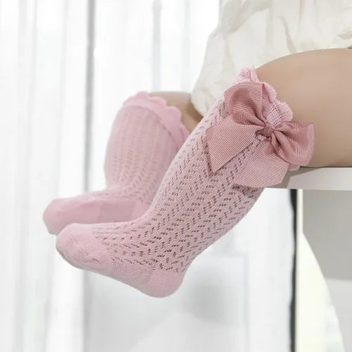 Toddler Baby Bow Cotton Summer Mesh Baby Knee Socks