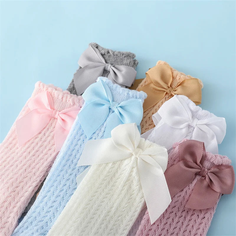 Toddler Baby Bow Cotton Summer Mesh Baby Knee Socks