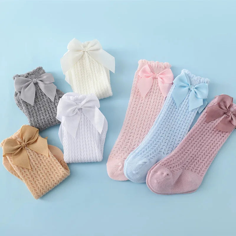 Toddler Baby Bow Cotton Summer Mesh Baby Knee Socks