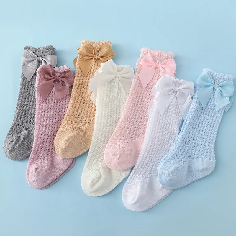 Toddler Baby Bow Cotton Summer Mesh Baby Knee Socks