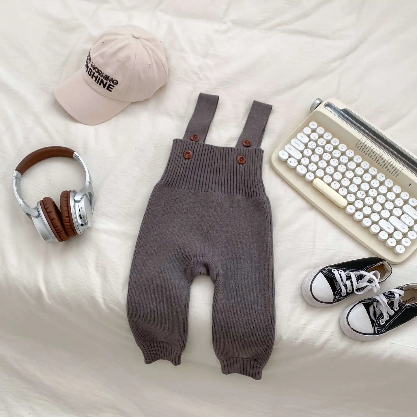 Bow Knit Sweater+Bell-Bottoms Suit 2Pcs Infant Girls Knit Tracksuits