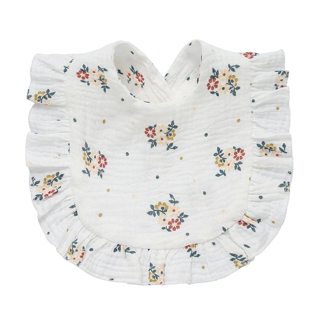 Saliva Towel Toddler Ruffle Floral Bib