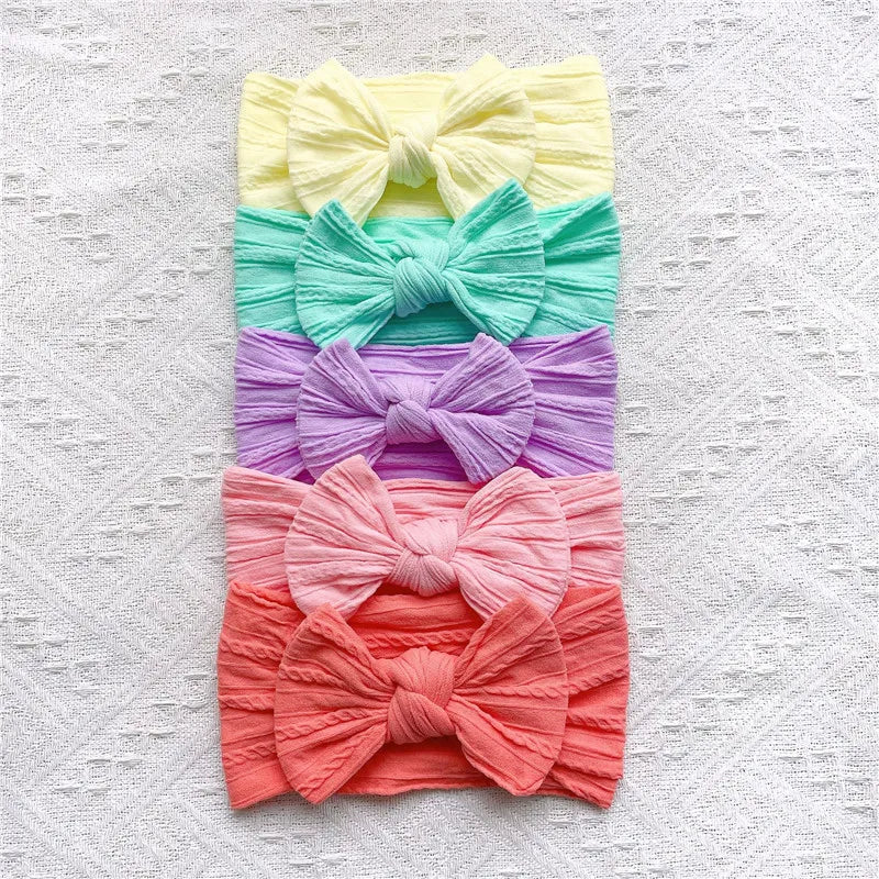 5Pcs/Set Baby Cute Headband Soft Elastic Bowknit