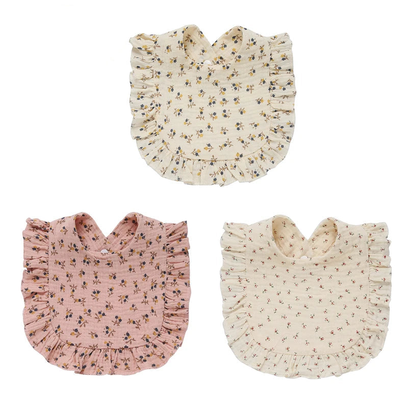 Saliva Towel Toddler Ruffle Floral Bib