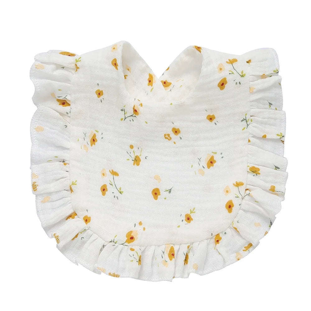 Saliva Towel Toddler Ruffle Floral Bib