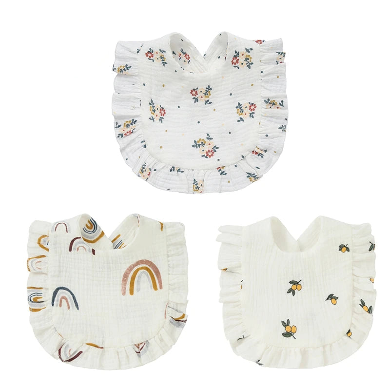 Saliva Towel Toddler Ruffle Floral Bib