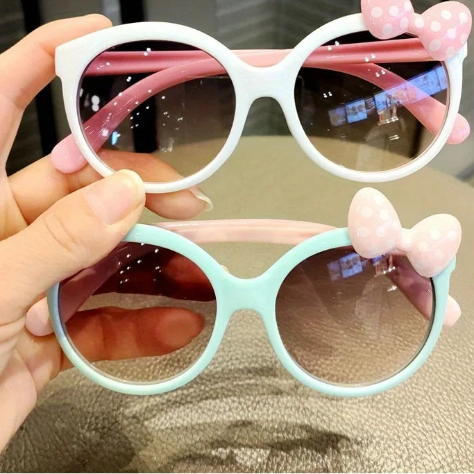 1-2Pcs Night Sunglasses Bow Decor Big Frame