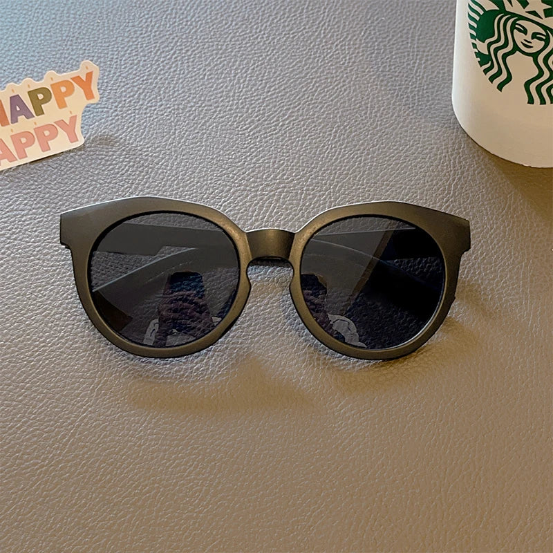 Kids Cute Checker Panel Color Round UV400 Sunglasses