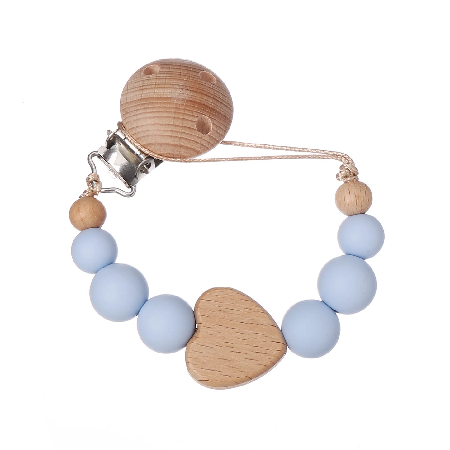 Clip Chain Silicone Wood Baby Pacifier