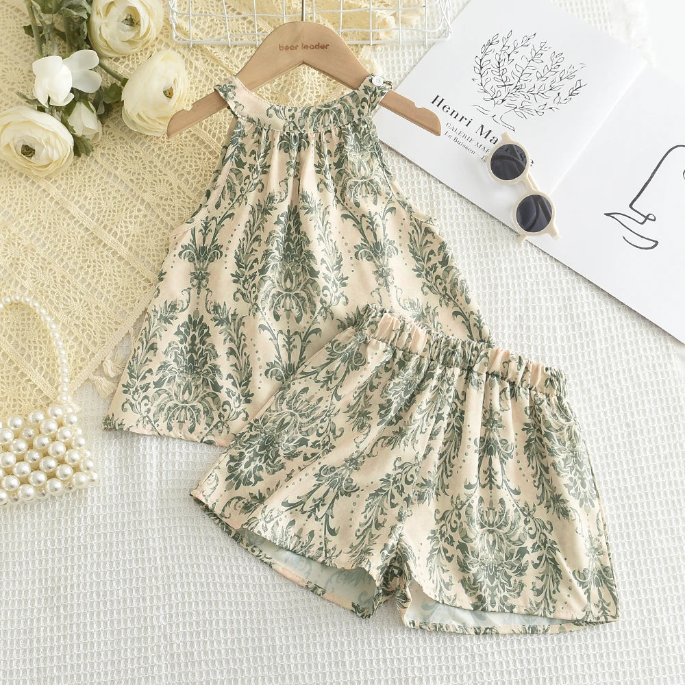 Bear Leader Summer Sleeveless Elastic Waist Girls Jumpsuits