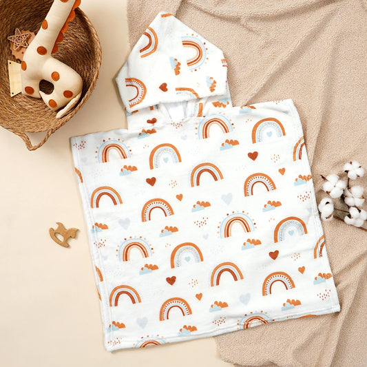 1Pc Hooded Baby Towels-Soft & Absorbent Coral Fleece Towel