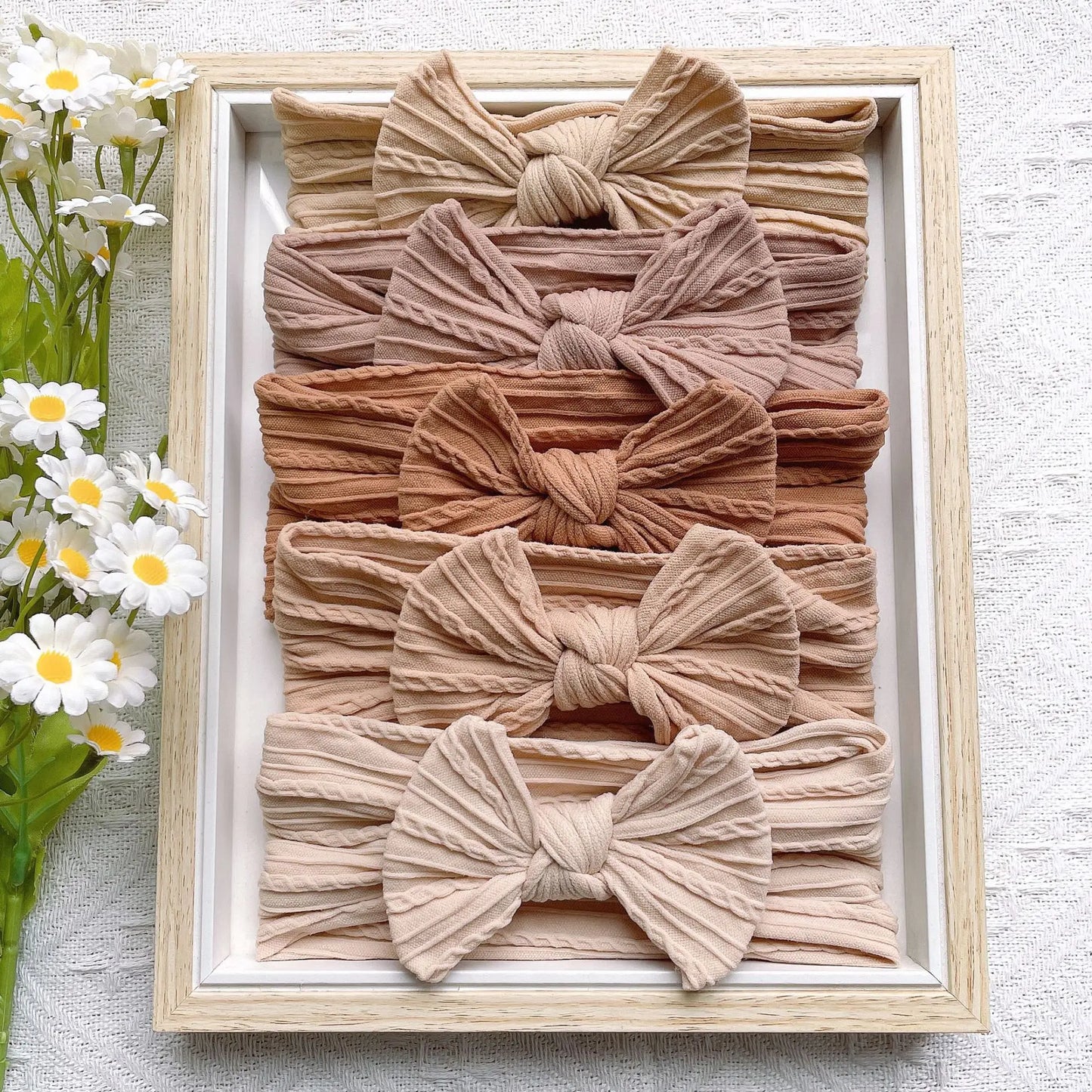 5Pcs/Set Baby Cute Headband Soft Elastic Bowknit