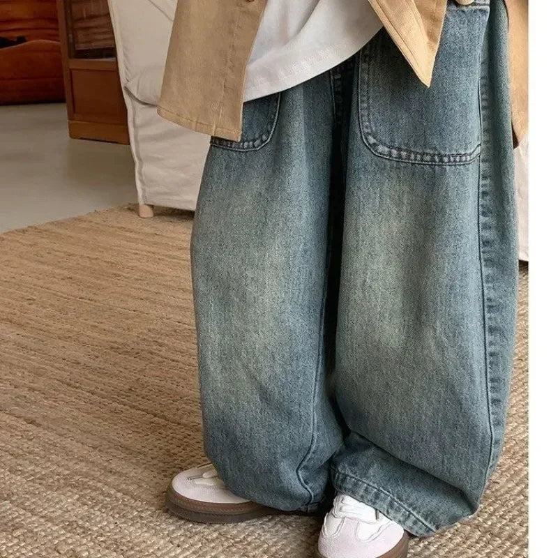 Denim Girls' Wide-Leg Pants
