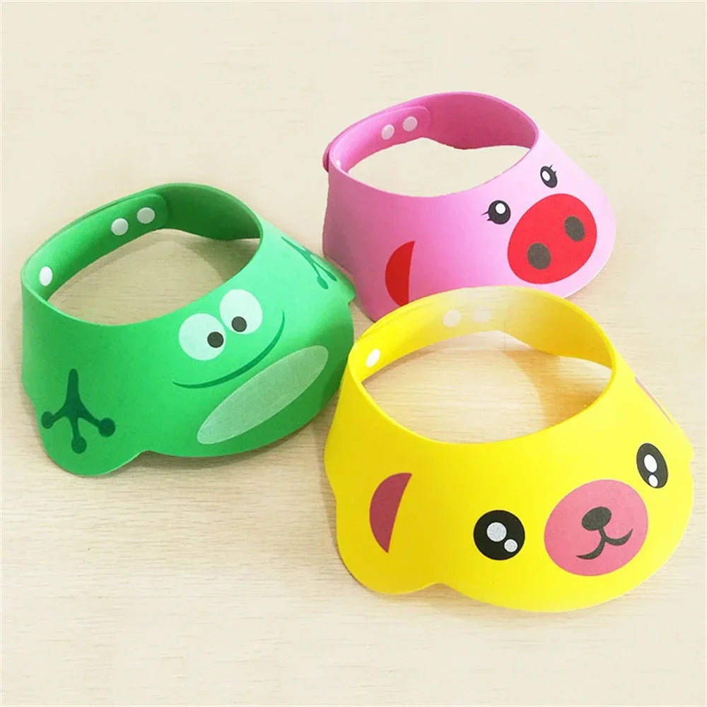 Baby Shower Soft Cap Adjustable Hair Wash Hat for Kids Ear Protection