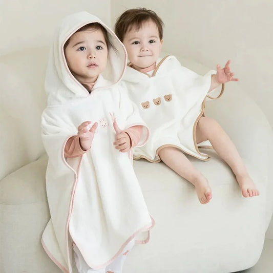 Baby Bath Towel Hooded Winter Warm Soft Coral Velvet Child Bathrobe