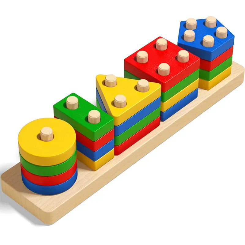 Montessori Wooden Sorting Stacking Toys Puzzle