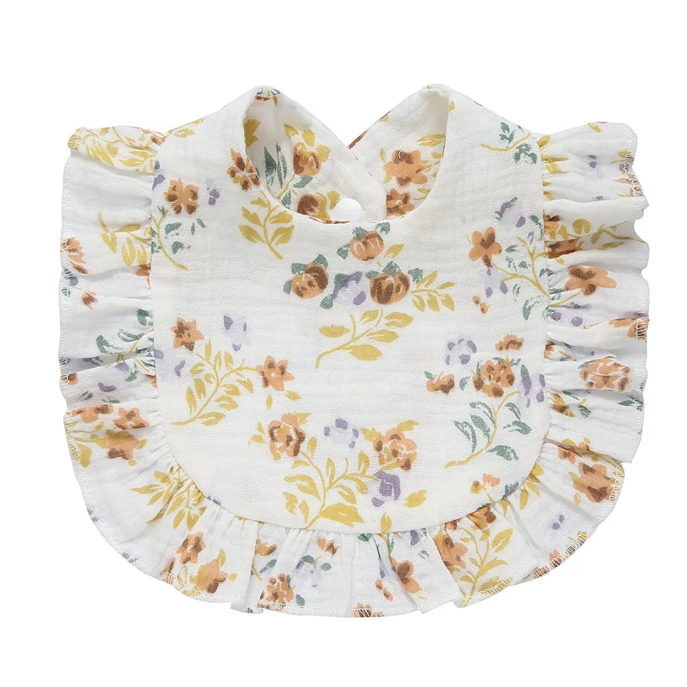 Saliva Towel Toddler Ruffle Floral Bib