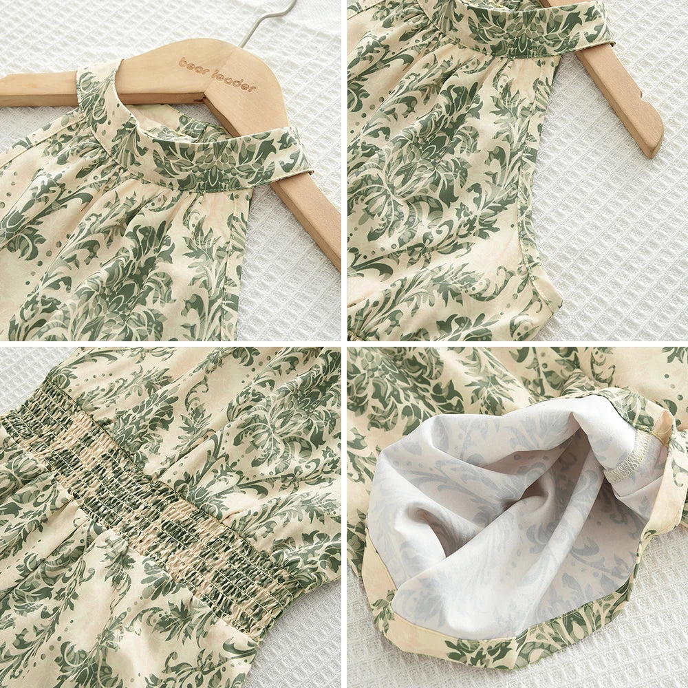 Bear Leader Summer Sleeveless Elastic Waist Girls Jumpsuits