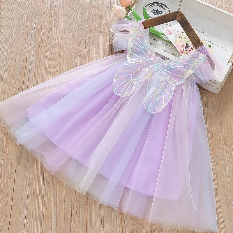 Cute Butterfly Wing Chiffon Baby Girl Princess Dress