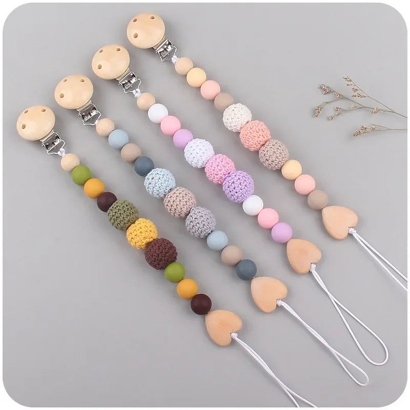 1-2Pcs New Baby Pacifier Clips Teethers Bracelet Babies Chain