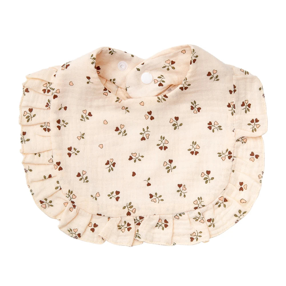 Flower Print Baby Bibs Adjustable Snap Saliva Towel