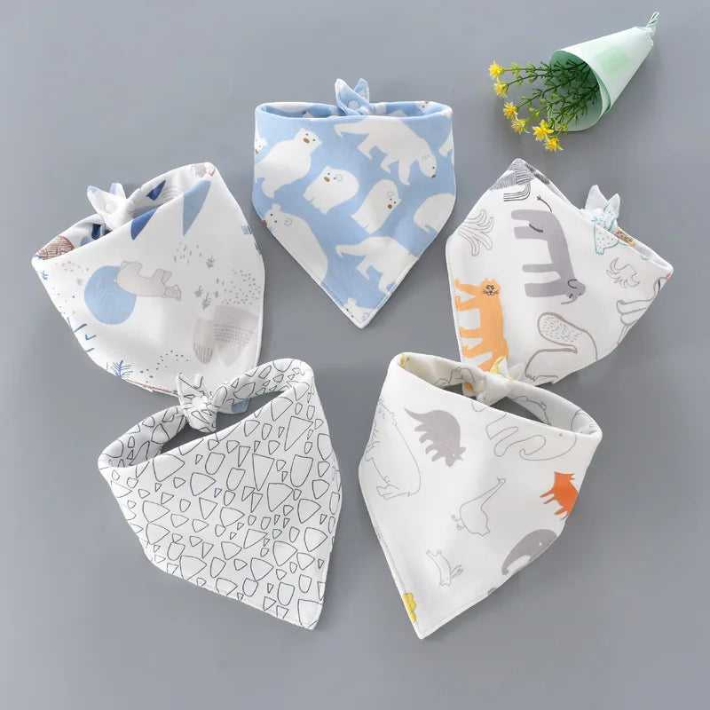 5Pcs/lot Baby Bibs Cotton Saliva Towel