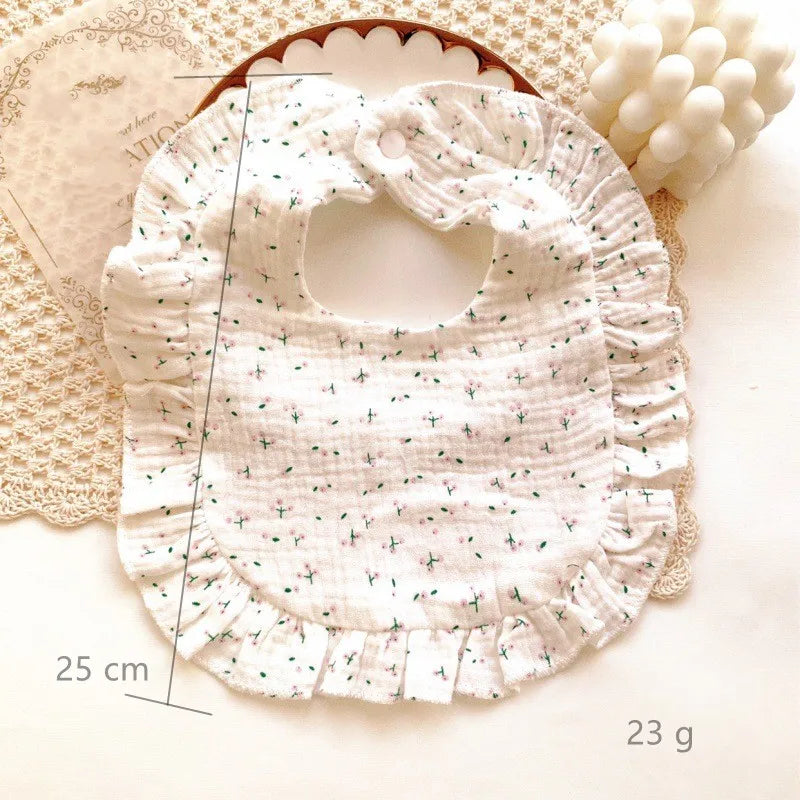 Saliva Towel Toddler Ruffle Floral Bib