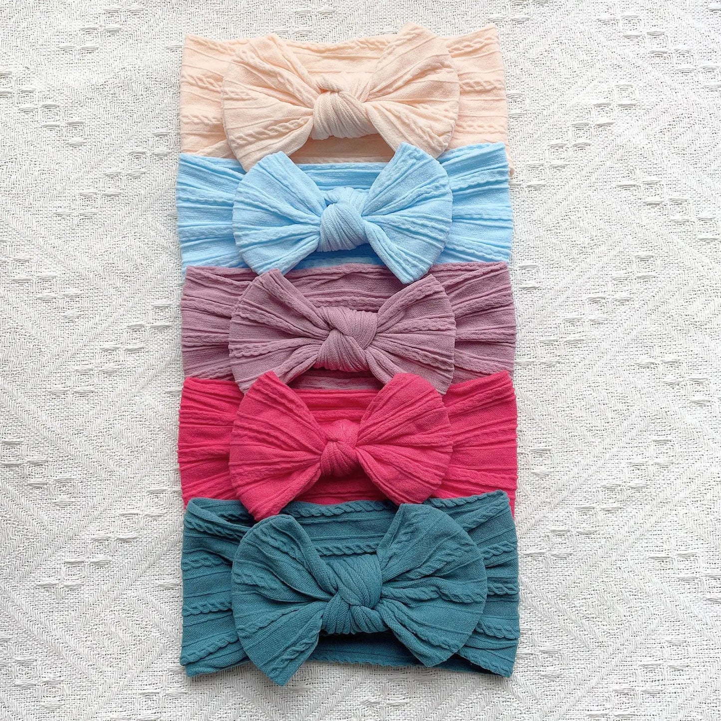 5Pcs/Set Baby Cute Headband Soft Elastic Bowknit