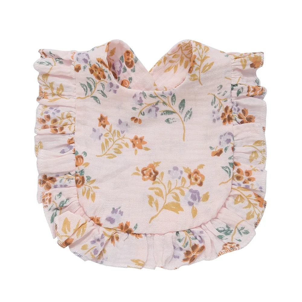 Saliva Towel Toddler Ruffle Floral Bib