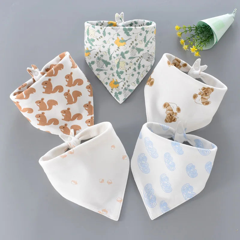 5Pcs/lot Baby Bibs Cotton Saliva Towel