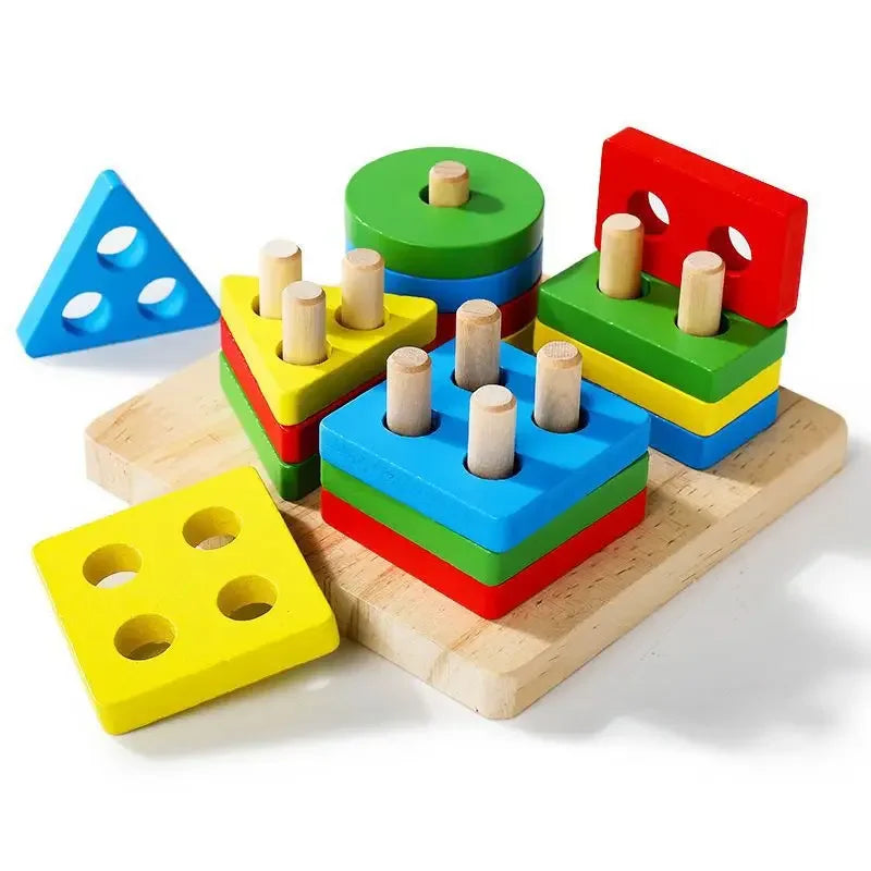 Montessori Wooden Sorting Stacking Toys Puzzle