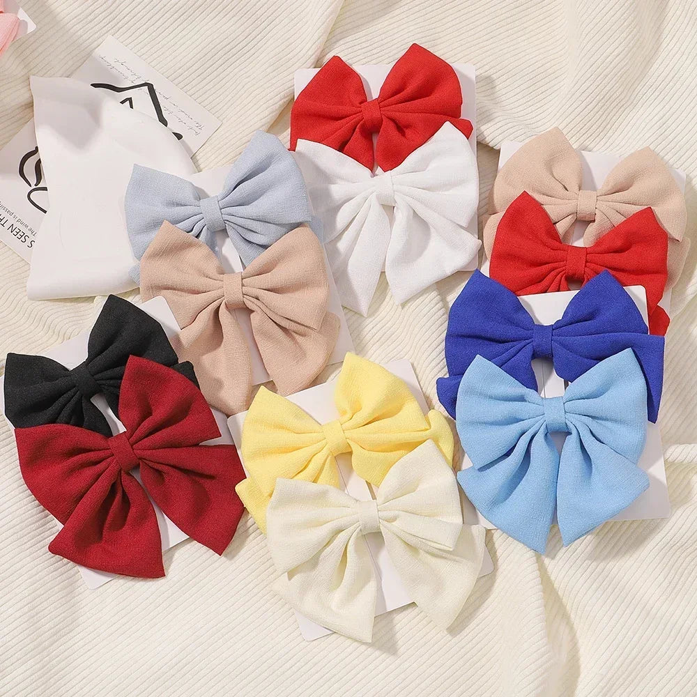 2 Pcs/ Set 4.5" Cheer Bow Hair Clip