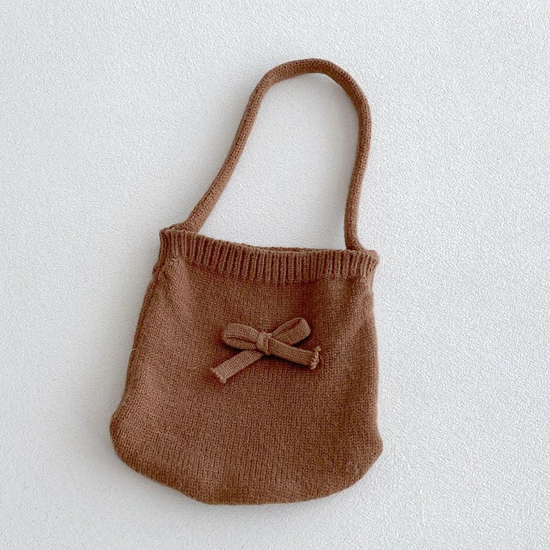 Bow Knit Sweater+Bell-Bottoms Suit 2Pcs Infant Girls Knit Tracksuits