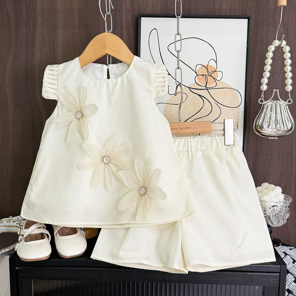 Bear Leader 2-7 Years Summe 3D Flower Vest Dress Girl's Princess Dresses