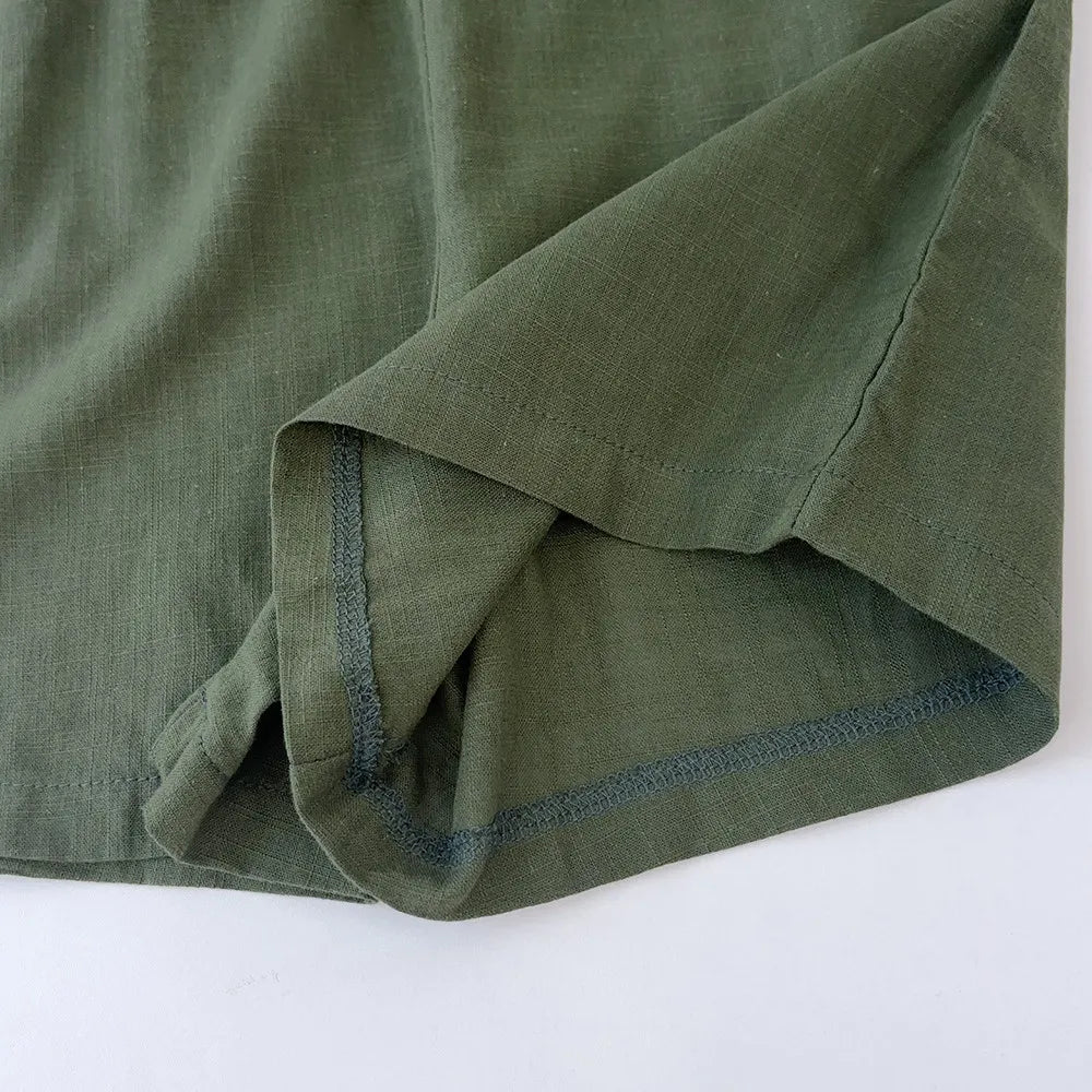 Bear Leader Children's Summer Pure Cotton Solid Color Flight Sleeve Jumpsuit