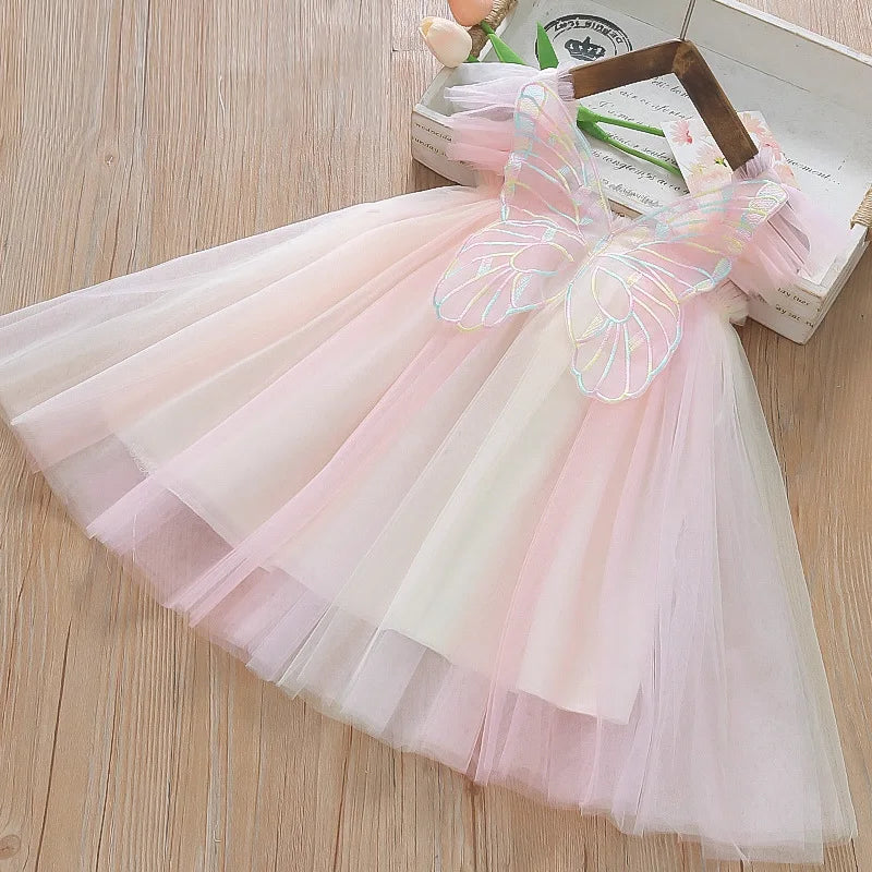 Cute Butterfly Wing Chiffon Baby Girl Princess Dress