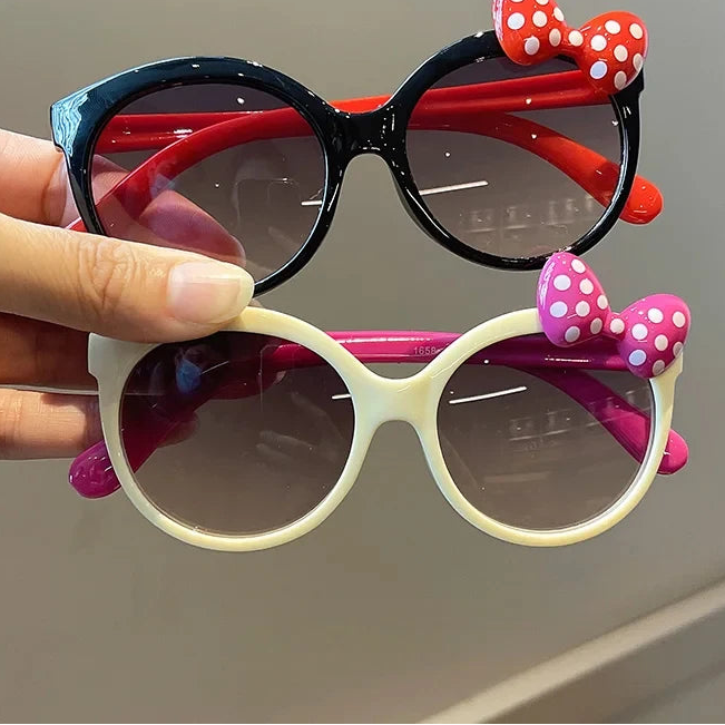 1-2Pcs Night Sunglasses Bow Decor Big Frame