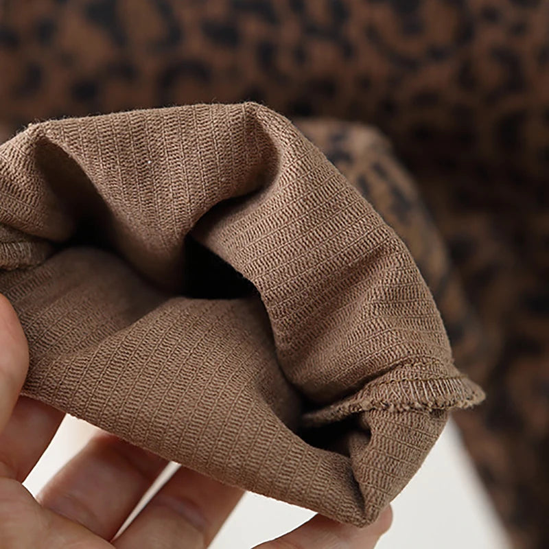 Autumn 1-4T Kids Clothes Corduroy Girls Overall Leopard Print