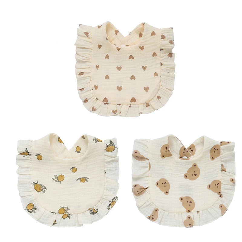Saliva Towel Toddler Ruffle Floral Bib