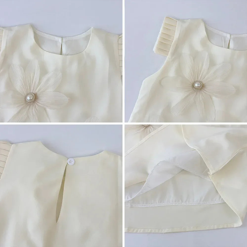 Bear Leader 2-7 Years Summe 3D Flower Vest Dress Girl's Princess Dresses