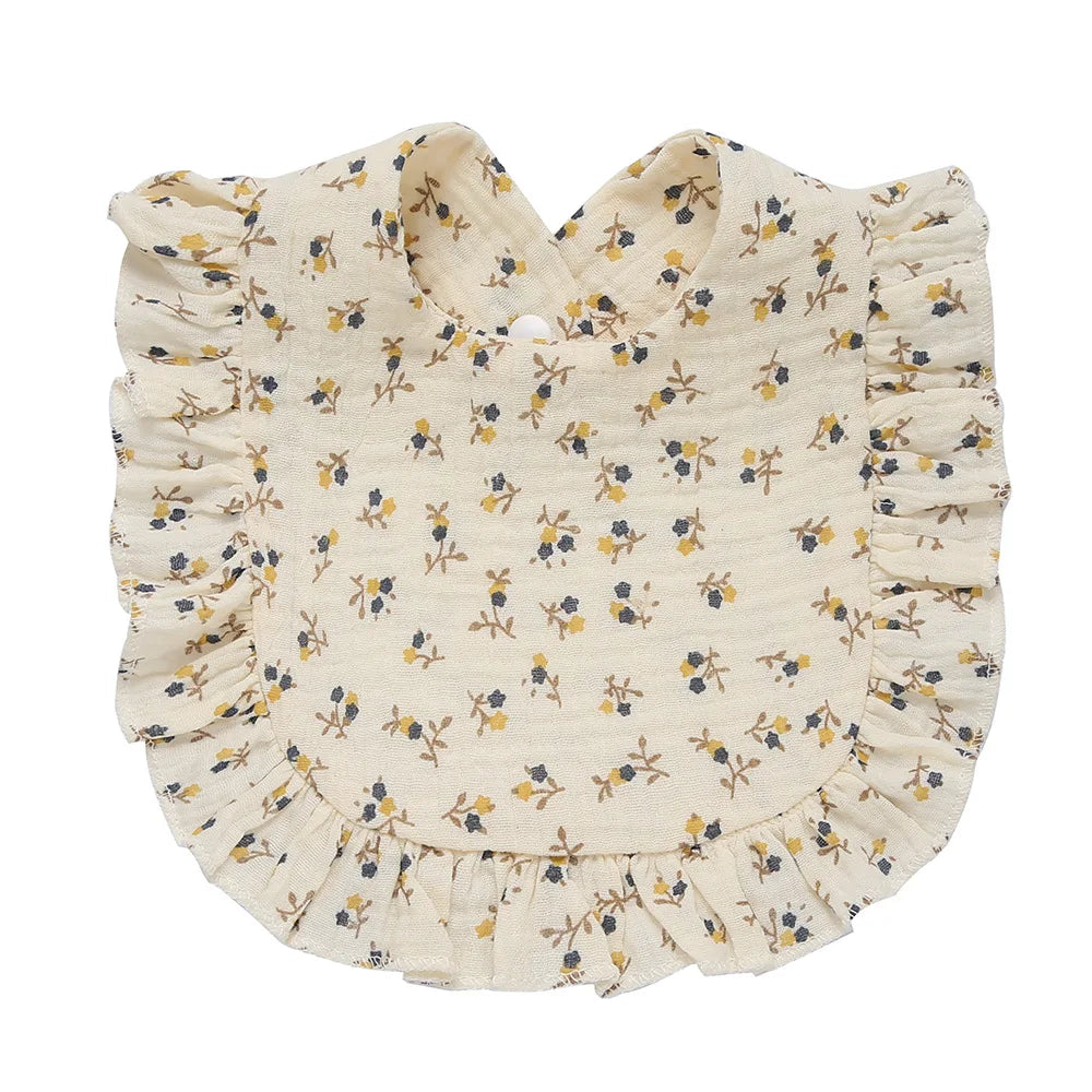 Saliva Towel Toddler Ruffle Floral Bib